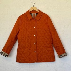 Burberry London orange nova check Lined quilted jacket - M/L